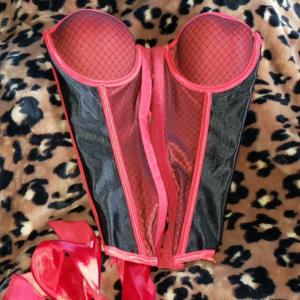 Black and red corset